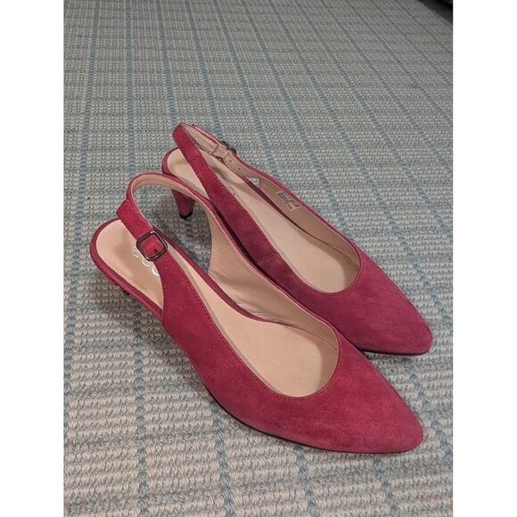 Ecco Women's Shape 45 Pointy Sleek Shoes Slingback Heels Raspberry Size 7 - Picture 2 of 6